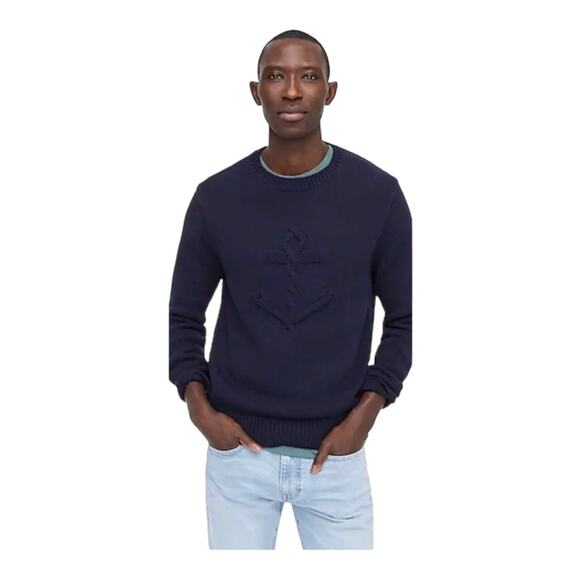 J. Crew Cotton Cable Knit Anchor Sweater - Picture 1 of 4
